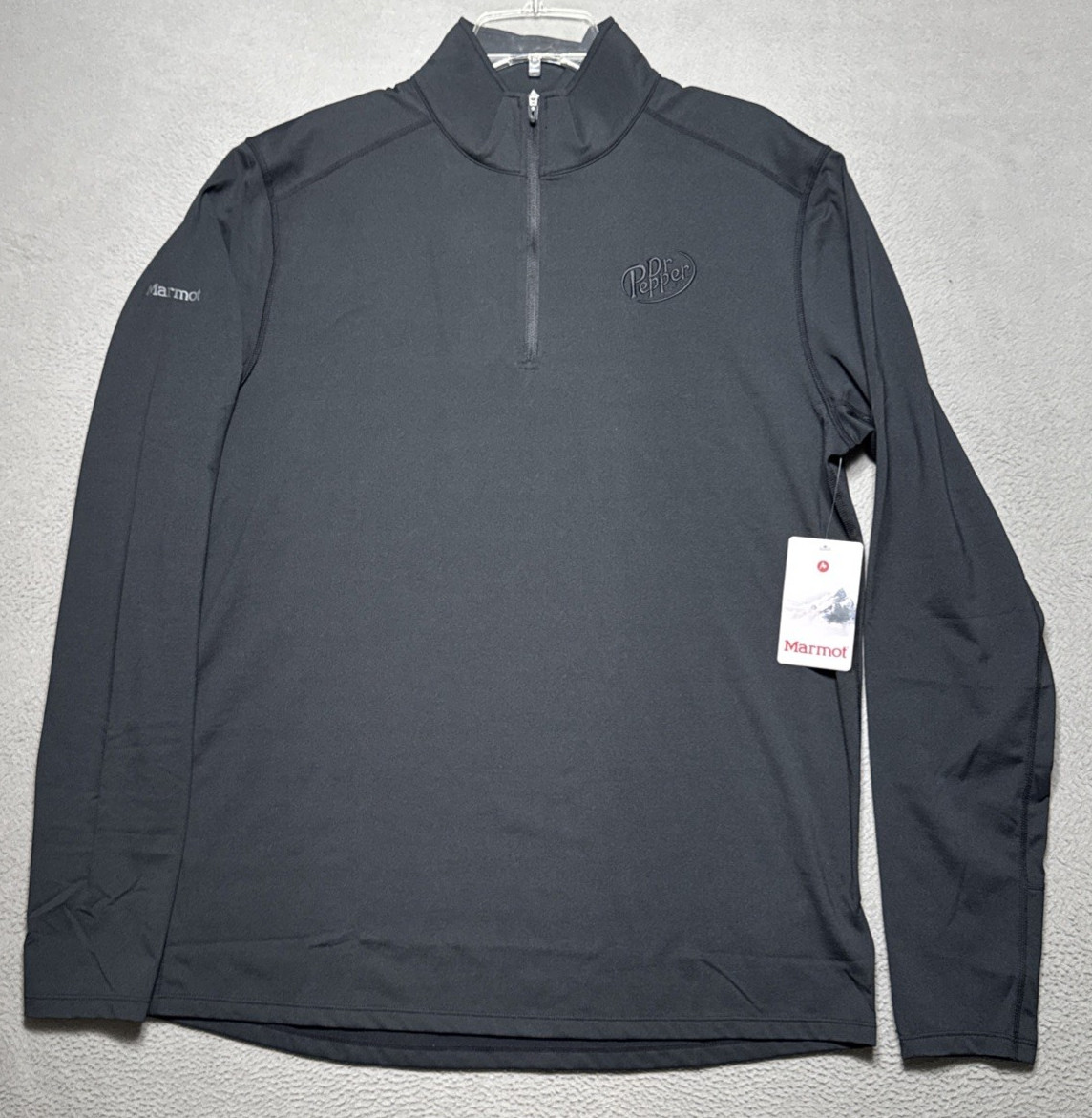 Marmot Harrier 1/2 Zip Pullover Mens XL Black Dr. Pepper Long Sleeve Hiking NEW gallery