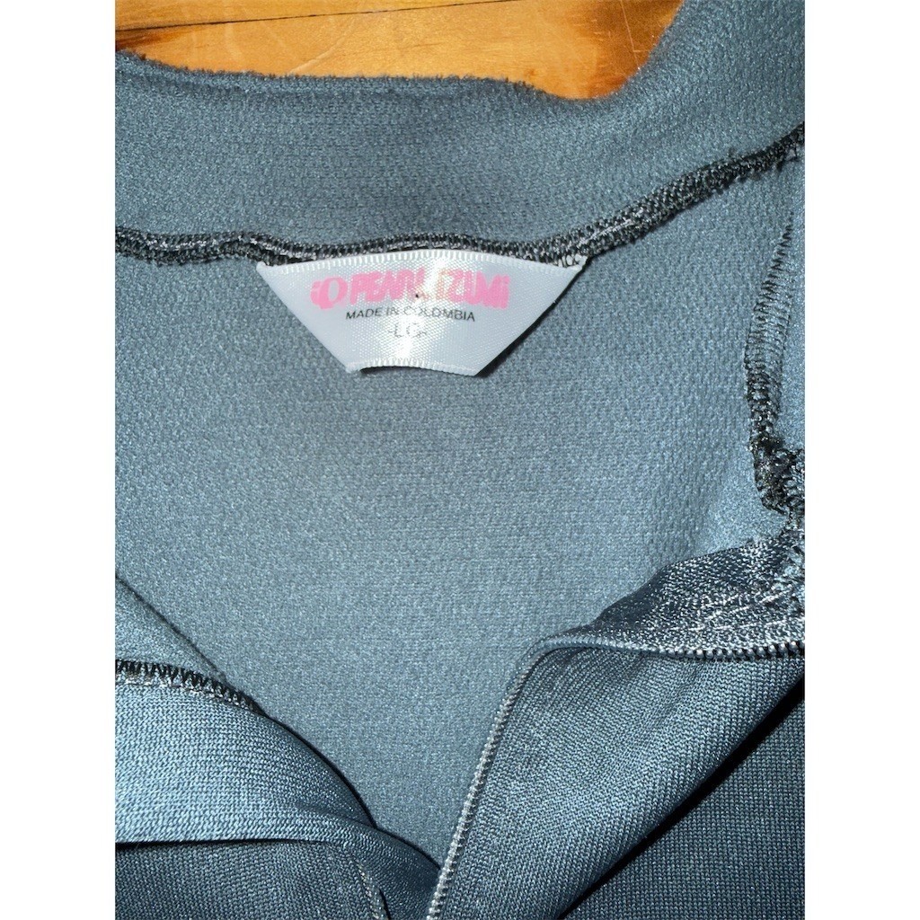 Pearl Izumi Men's Cycling Jersey Sz L Gray 1/4 Zip Long Sleeve Rear pockets spin gallery