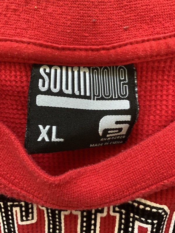 South Pole Thermal Waffle Knit Long Sleeve VTG Graphic Red Shirt Men’s Size XL gallery