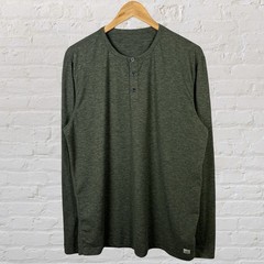 Vuori Ease Performance Henley Shirt Long Sleeve Athletic Golf Green Mens XL