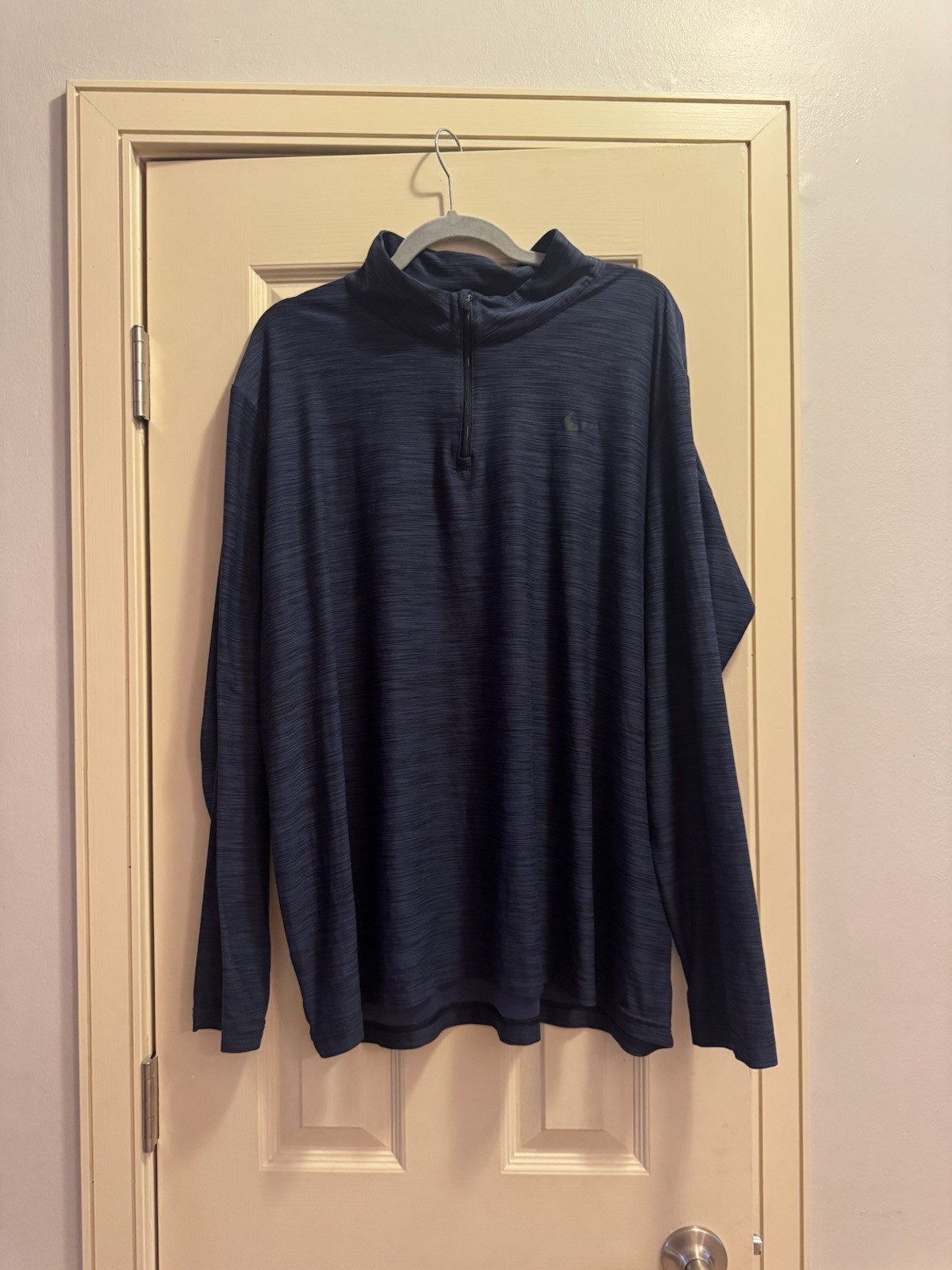 Nike Dri-FIT Men’s Navy Blue 1/4 Zip Mock Neck Long Sleeve Pullover Top 2XL gallery