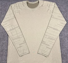 Lululemon Shirt Mens XL Long Sleeve Stretch Your Head Performance Training Green