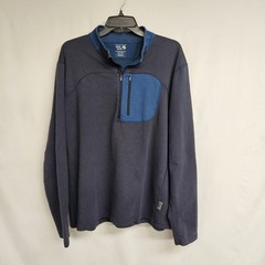 Mountain Hardwear Mens X-Large Blue Gray Colorblock 1/4 Zip Pullover Hike OM6815
