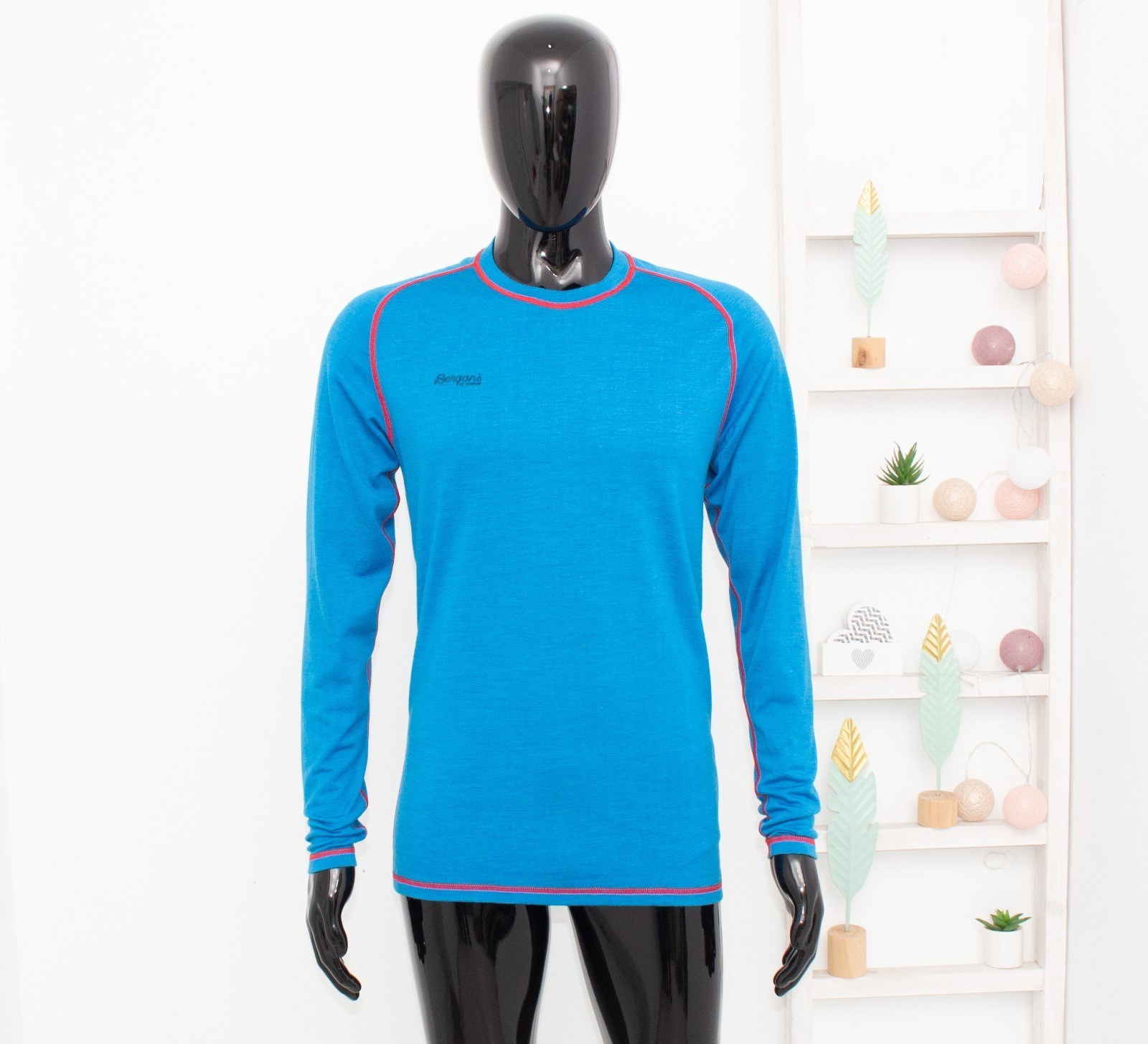 Bergans Merino Base Layer Top Men's Long Sleeve 70% Wool Thermo Blue Skiing L gallery