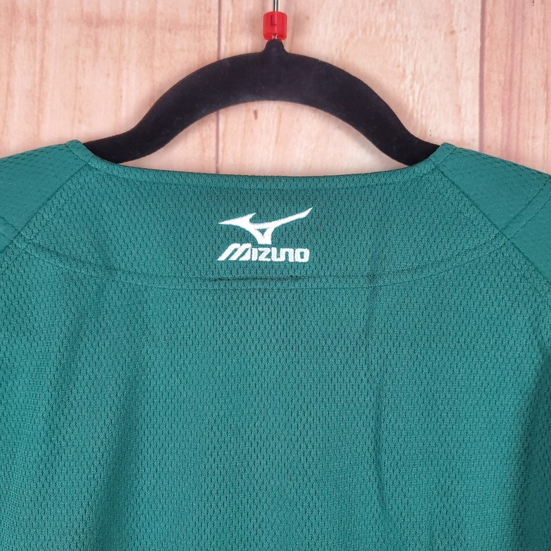Mizuno Performance Elite Mesh Game Baseball Jersey Mens Large Dark Green Logo gallery