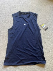 Nike Pro Dri-FIT Compression Slim Fit Sleeveless Tank Blue Men’s S