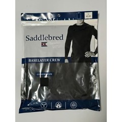 Saddlebred Men Baselayer Crew Neck Long Sleeve Comfort Flex Black Top SZ L (N)
