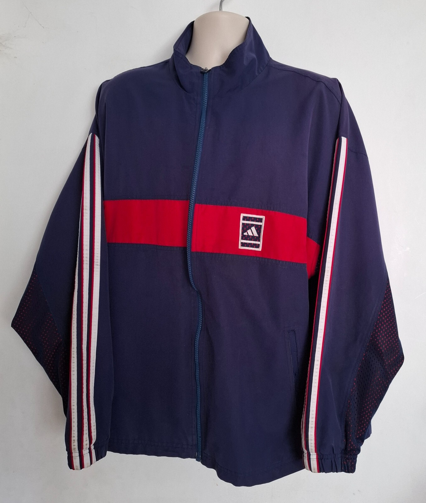Adidas Vintage 80s Mens Track Jacket Spell Out Firebird Trefoil 42/44 UK XL gallery