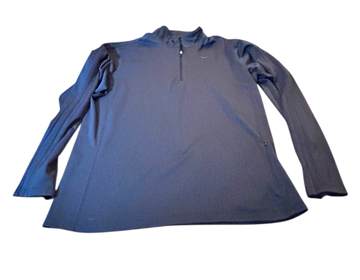 Nike Men's Dri-Fit 1/2 Zip Lightweight Pullover XL Dark Blue Gray Waffle Weave gallery