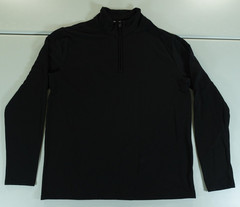 Weatherproof Vintage Pullover Mens Large Black 1/4 Zip Fleece Lined Stretch