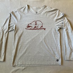 Outerknown H2O Tee Shirt Mens XL gray graphic Long Sleeve UPF 30+ Sun Protection