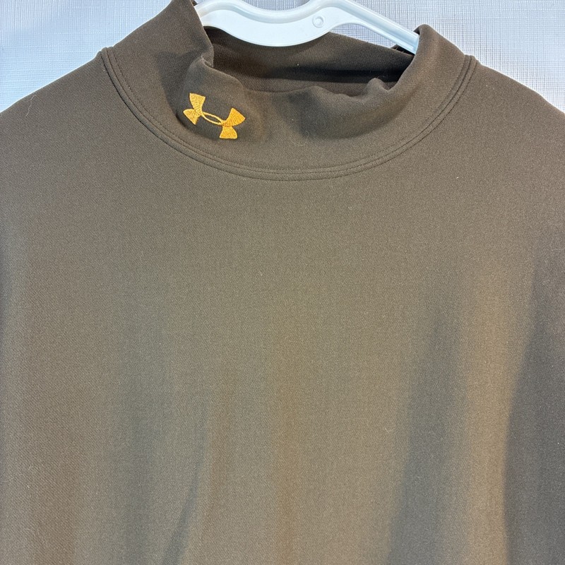 Under Armour ColdGear Large Compression Mock Neck Long Slv Base Layer Brown Mens gallery