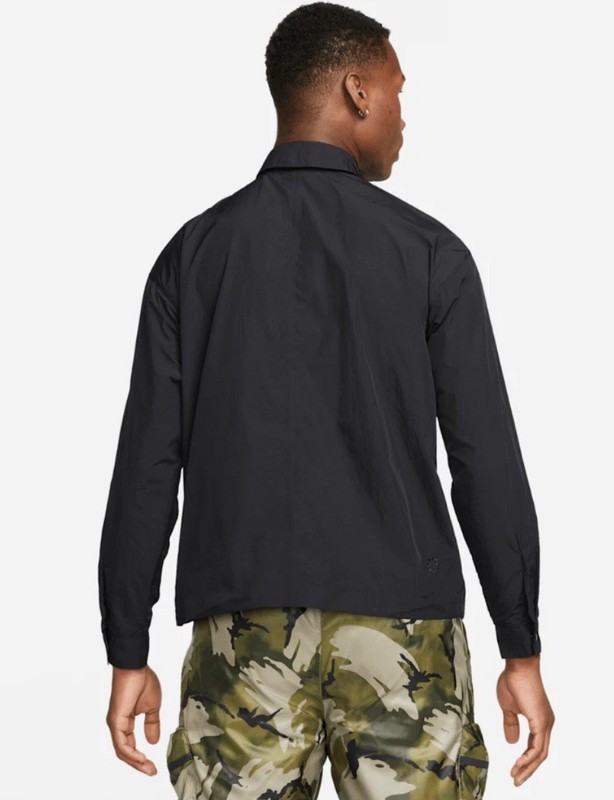 Nike Sportswear Tech Pack Men's Button Up Long Sleeve Top Shirt DX0205-010 L gallery