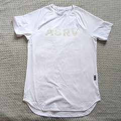 ASRV Shirt Mens Medium White Mesh Raglan Short Sleeve Athletic Performance Tee