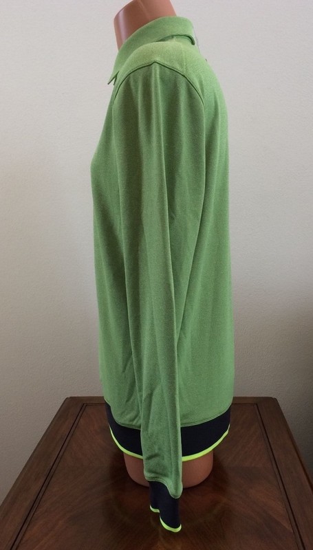 Nike Golf Polo Shirt Transition Long Sleeve Green 686073 Men's Size Medium M gallery