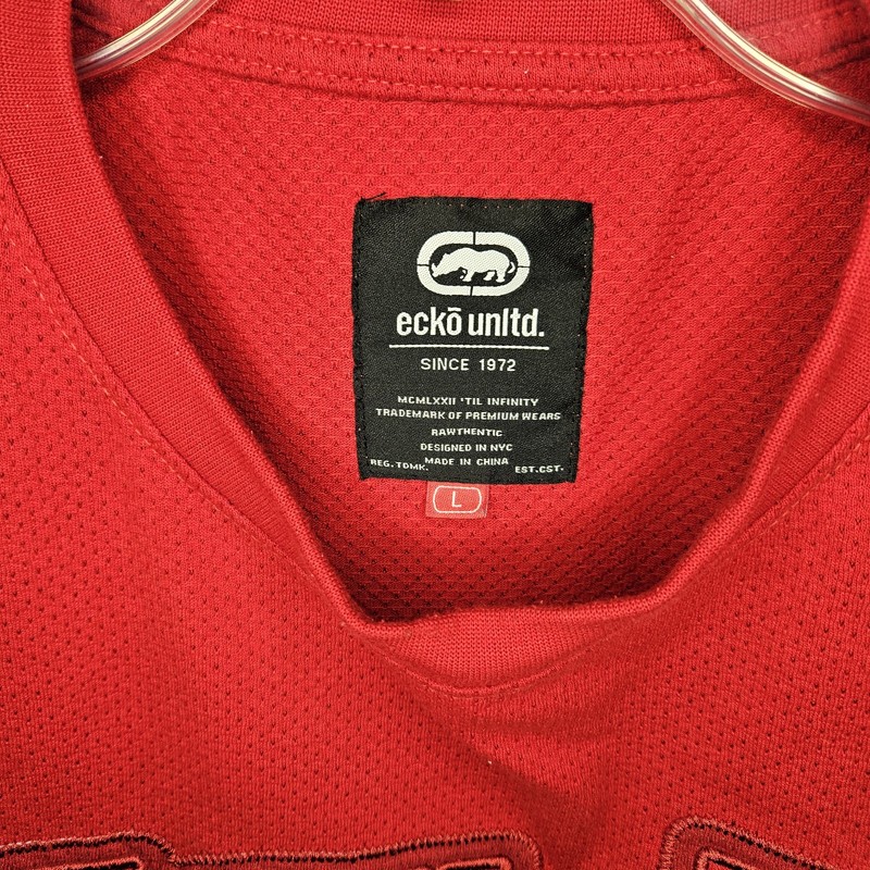 Y2K Ecko Unltd Red Mesh Shirt Men Large Short Sleeve Embroidered Logo Streetwear gallery