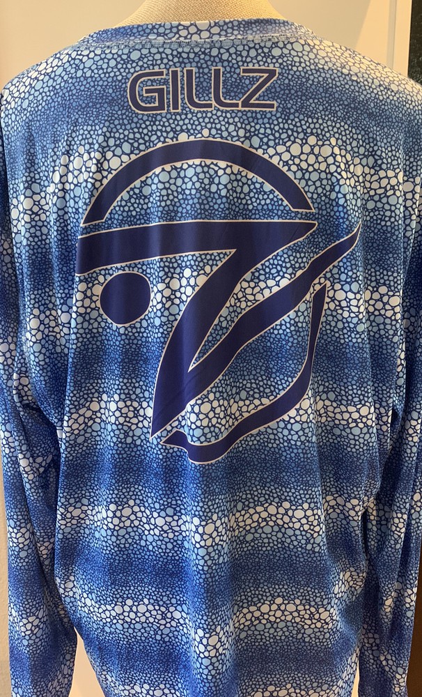 GILLZ LS UV Extreme Sting Ray Pullover Long Sleeve Shirt Blue Men’s 2XL Fishing