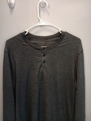 Lululemon Henley Shirt Mens Medium Gray Long Sleeve Performance Pullover Knit
