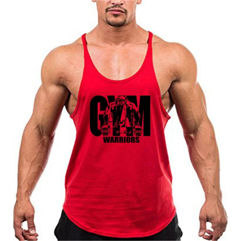 Men Tank Tops Sleeveless Y-Back Shirts Gym Stringer Bodybuilding Fitness Vest gallery