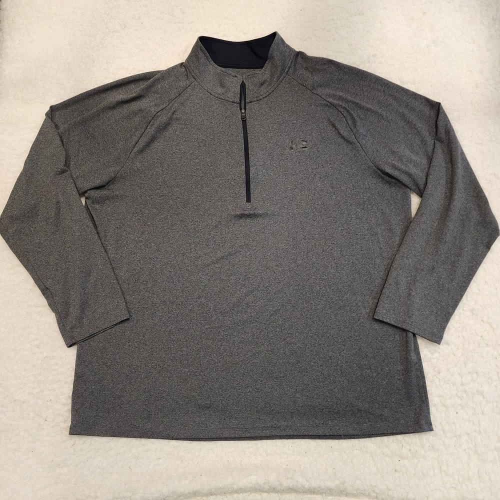 Under Armour Loose Quarter Zip Pullover Mens 2XL Gray Sports Athleisure Dad