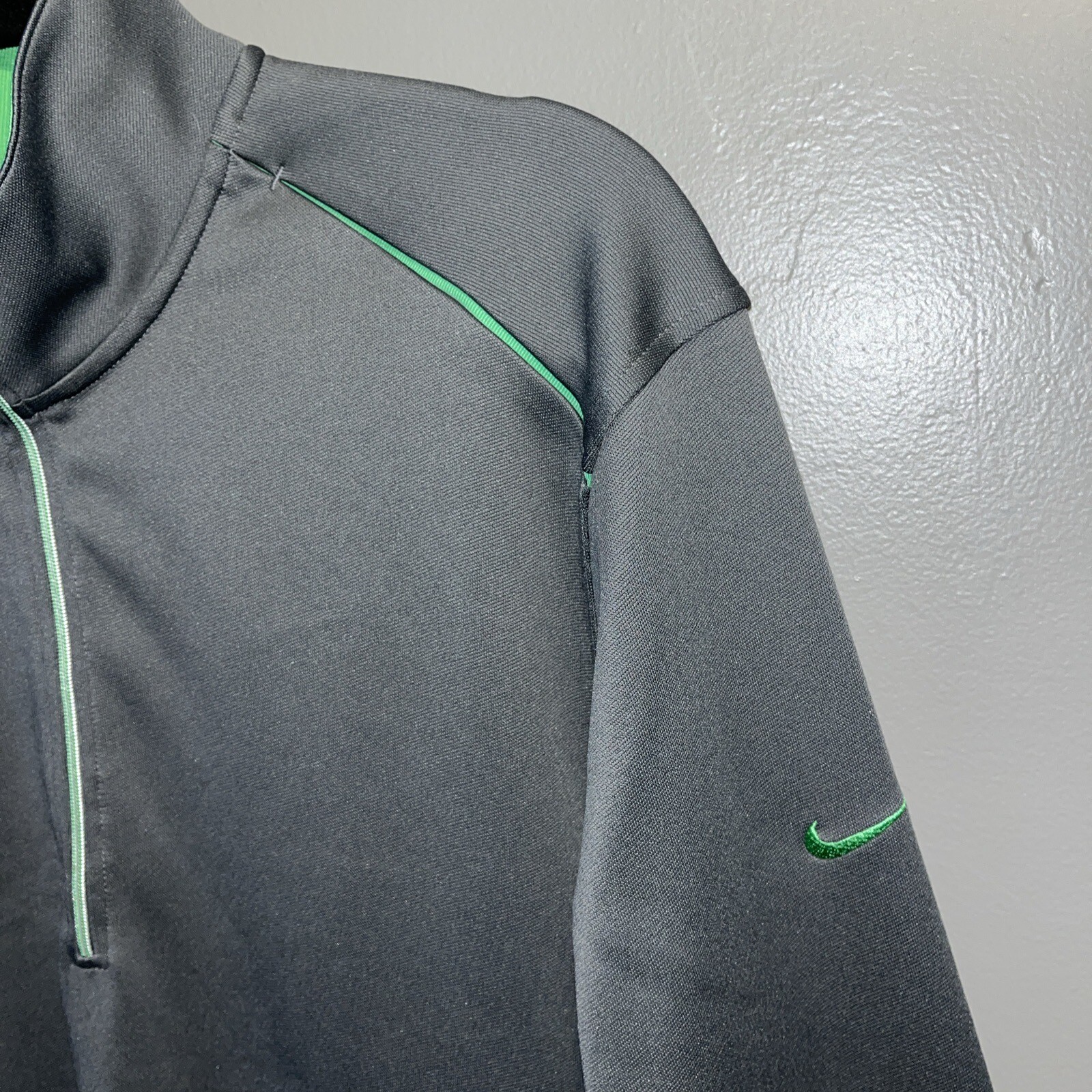 Nike Dri-Fit Golf Stretch 1/2 Zip Pullover Mens M Long Sleeve Grey Logo gallery
