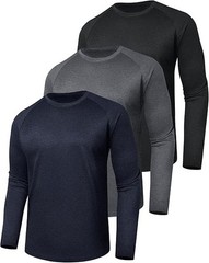 3 Pack Long Sleeve Shirts for Men – Quick Dry Moisture Wicking UV Sun Protection