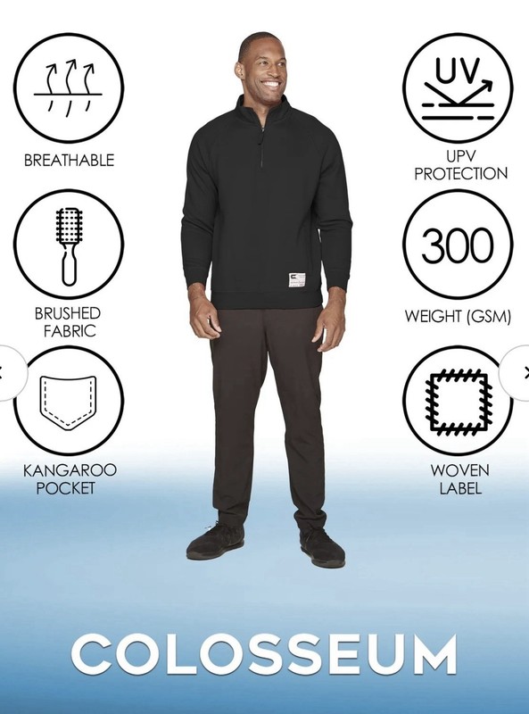 NWT Colosseum Essentials Men's Medium Black 1/4 Zip Pullover gallery