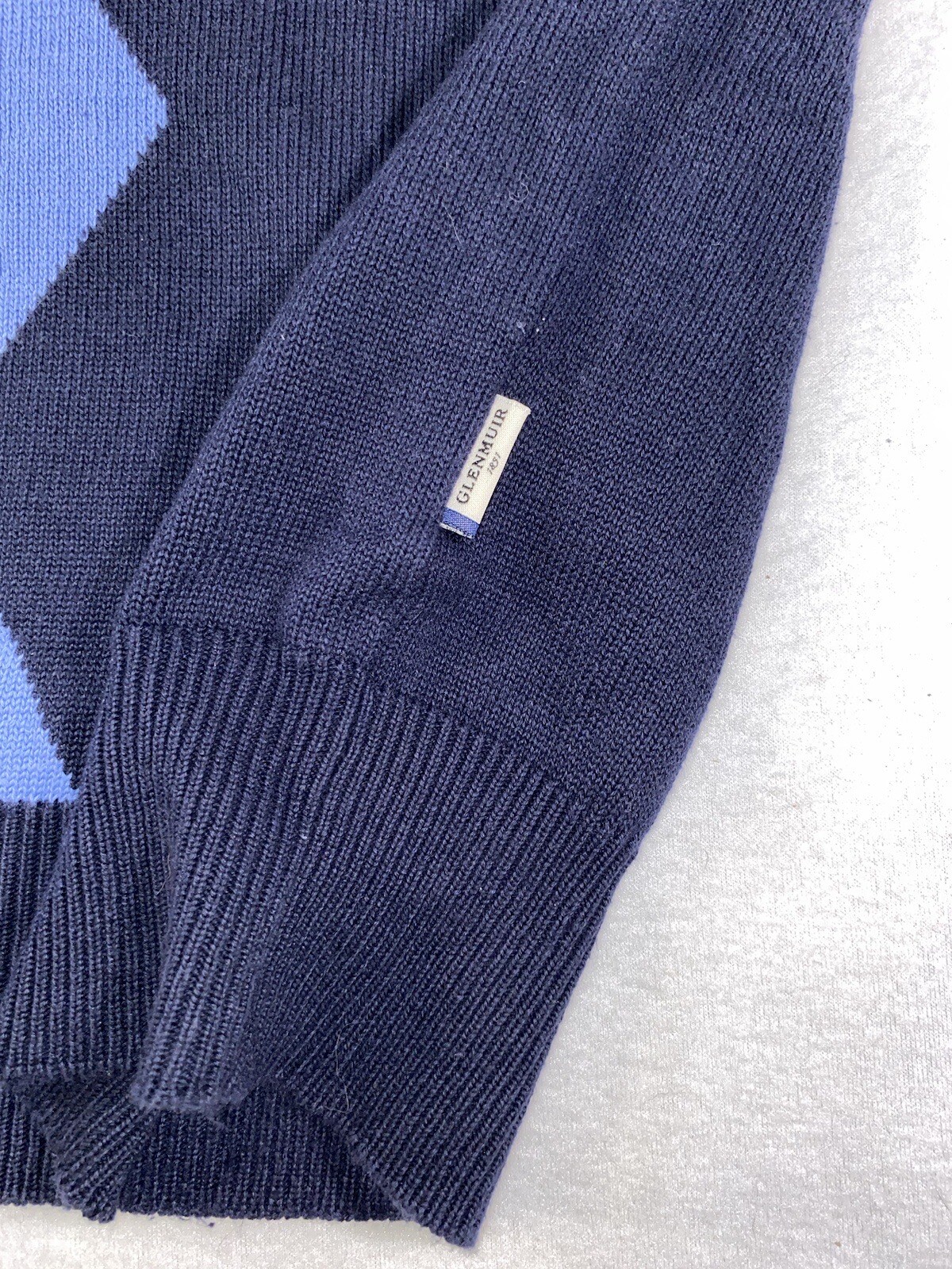 PERRY GOLF BY GLEN MUIR ARGYLE SWEATER VEST SIZE LARGE BLUE AND BEIGE gallery