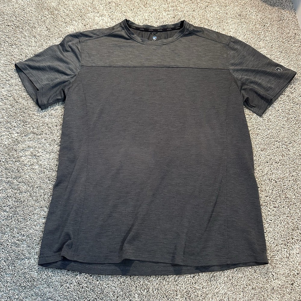 Kuhl Engineered Crew Shirt XL Charcoal Gray Performance Hiking Athletic Outdoor