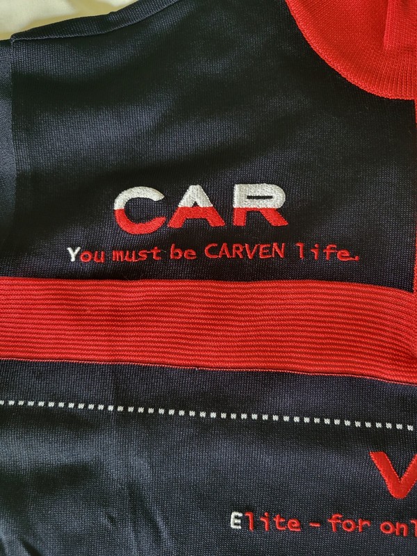 Mens Carven Golf & Sport 100 Quarter Zip Short Sleeve Pullover Black/White/Red gallery