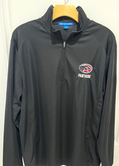 Port Authority Men’s L Black 1/4 Zip Mock Neck Polyester Panthers Golf Pullover
