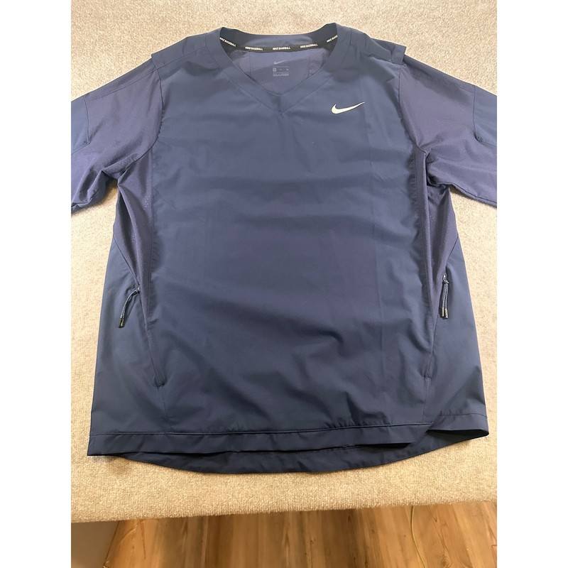 Nike Pro Hypercool Mens V-Neck Training Top Navy Blue Short Sleeve Shirt CL gallery