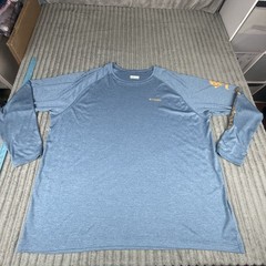 Columbia PFG Shirt Mens 4X 4XL Blue Long Sleeve Omni Shade Fishing Heathered Big