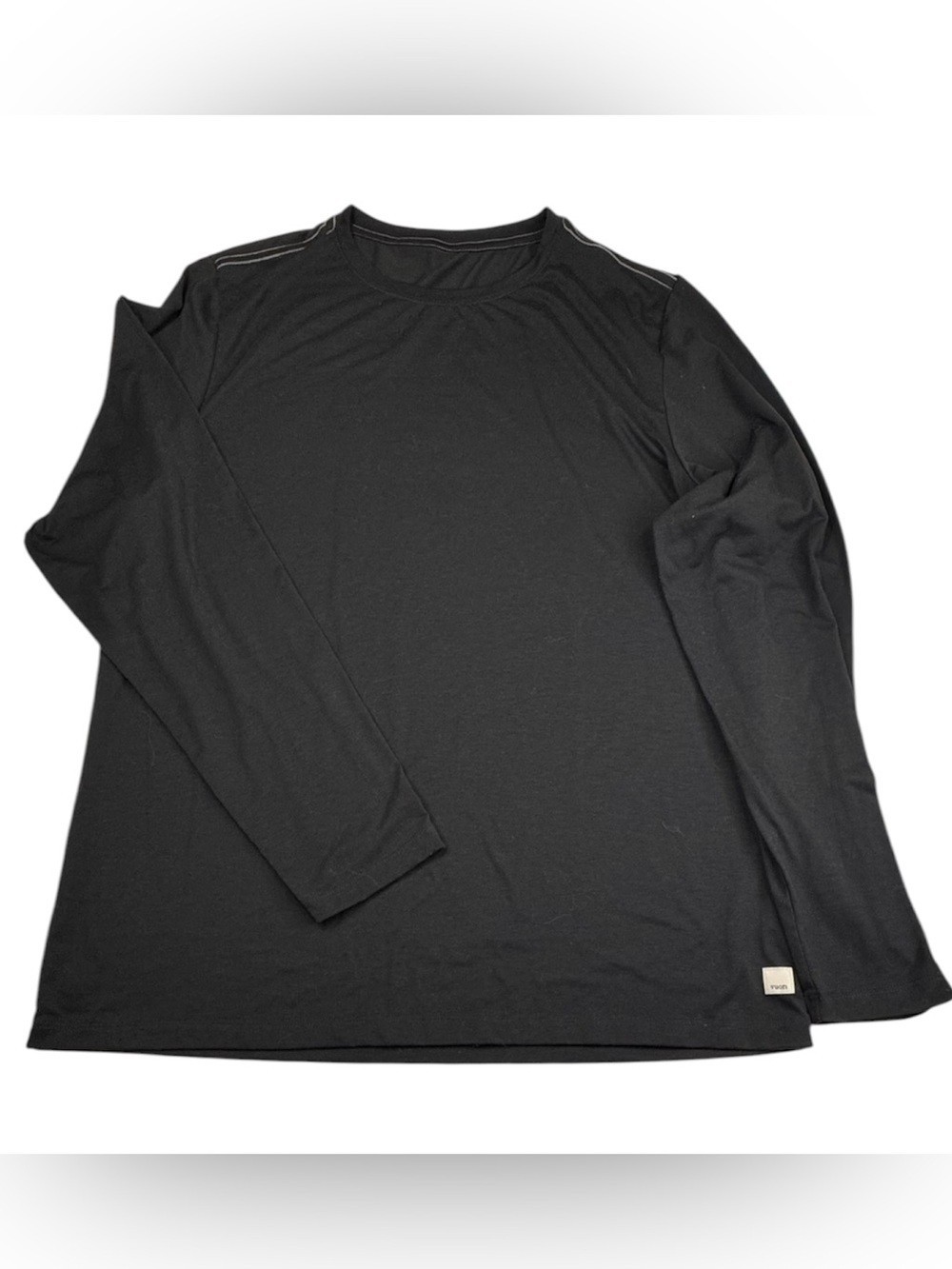 Vuori Current Tech Shirt Men's XL Black Long Sleeve Crew Neck Stretch Tee V1003 gallery
