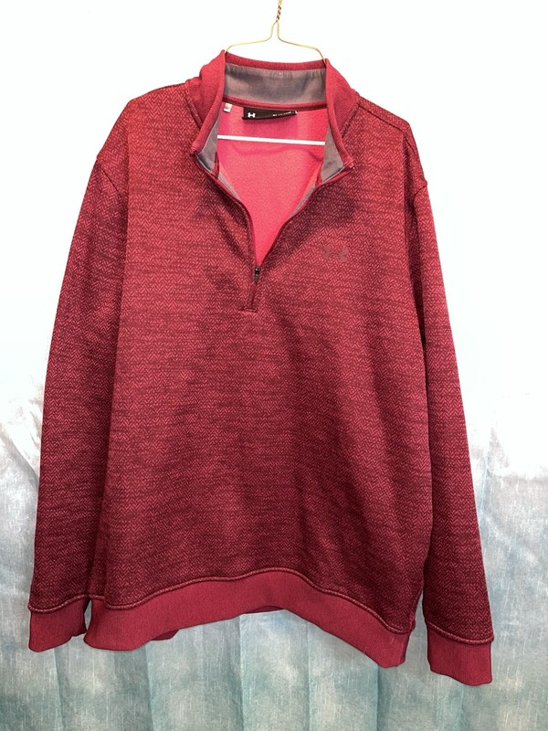 Under Armour Sweater Mens XL Cranberry/Burgundy Cold Gear Storm Performance-i388 gallery