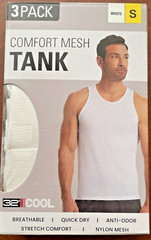 3-Pack 32 Degrees Cool Comfort Mesh Tank, Men’s 34-36 M White, NEW