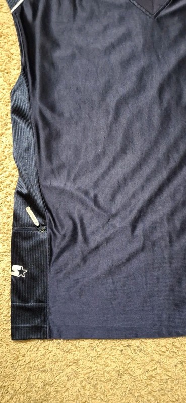 VTG Starter 71 Authentic Sleeveless Blue Satin Basketball Y2K Jersey Mens Large gallery