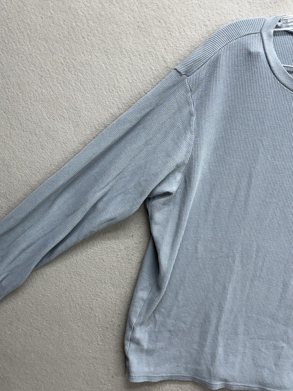 Patagonia Shirt Mens XL Blue Long Sleeve Waffle Knit Thermal Base Layer gallery