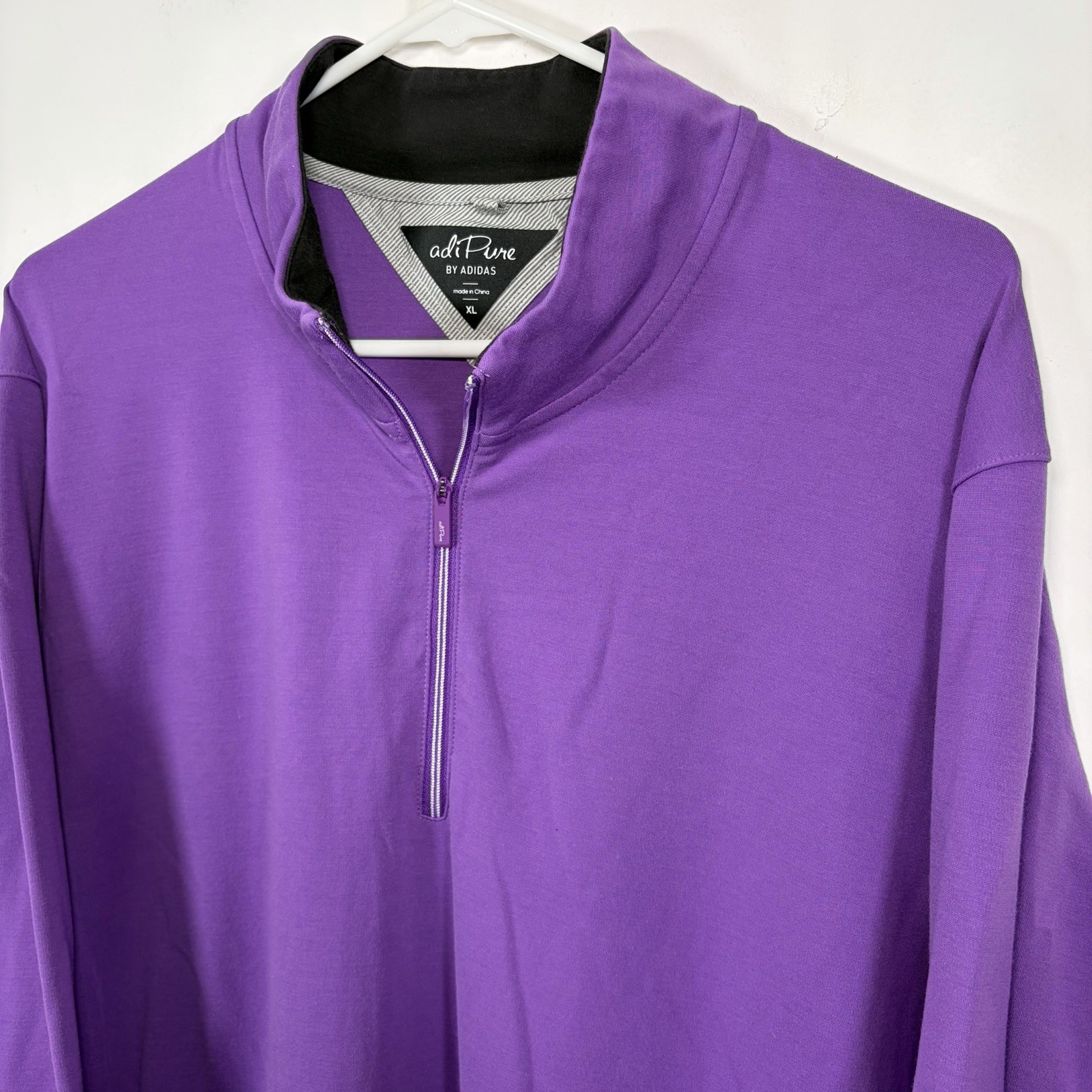 Adidas AdiPure 1/4 Zip Pullover Mens Size XL Purple Golf Performance Jacket gallery