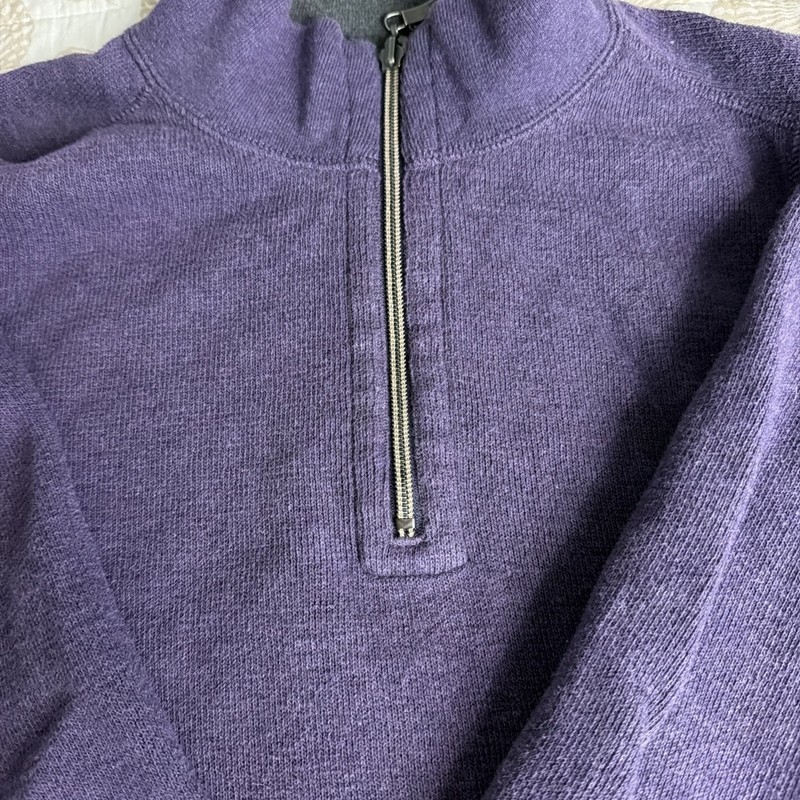 Tommy Bahama Pullover Sweatshirt 1/4 Zipper Purple Sz see measurment below gallery