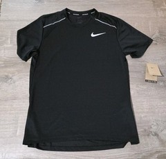 Nike Men’s Dri Fit Miler Running Shirt AJ7565-010 Black -Reflective Small