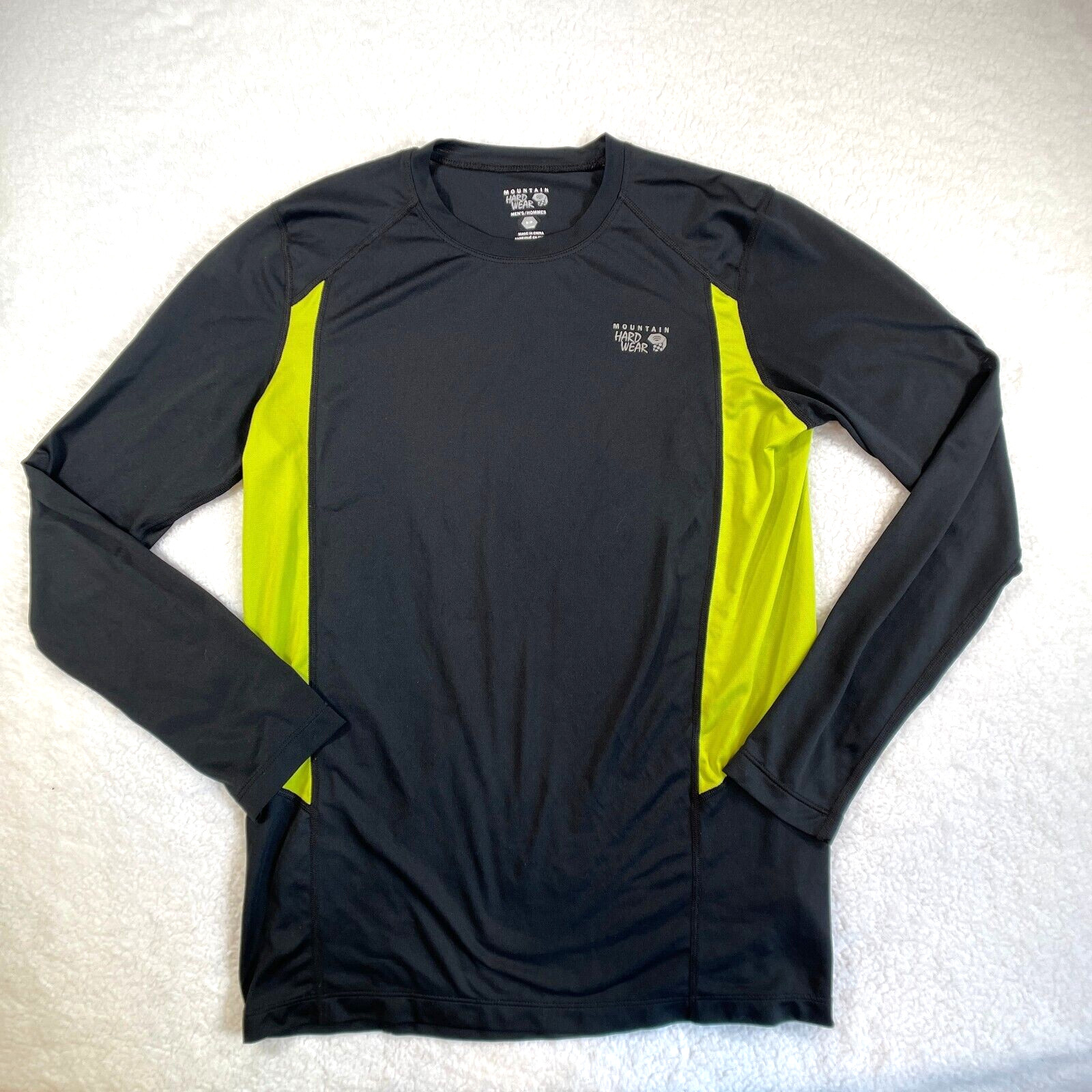 Mountain Hardwear Long Sleeve Base Layer Shirt Mens Size Small Black Neon gallery