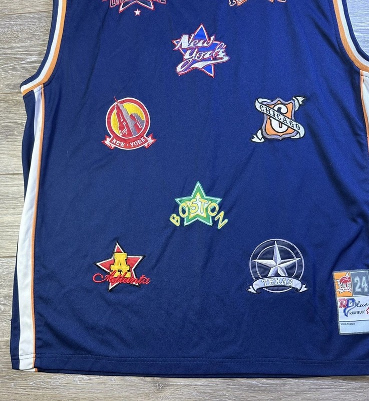 Vintage Basketball Jersey Extra Large (XL) Men Embroidered Tank RAW Blue Hip Hop gallery