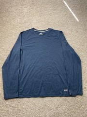 REI Co-op Sahara Shirt Mens XL Blue Long Sleeve Lightweight Performance Active