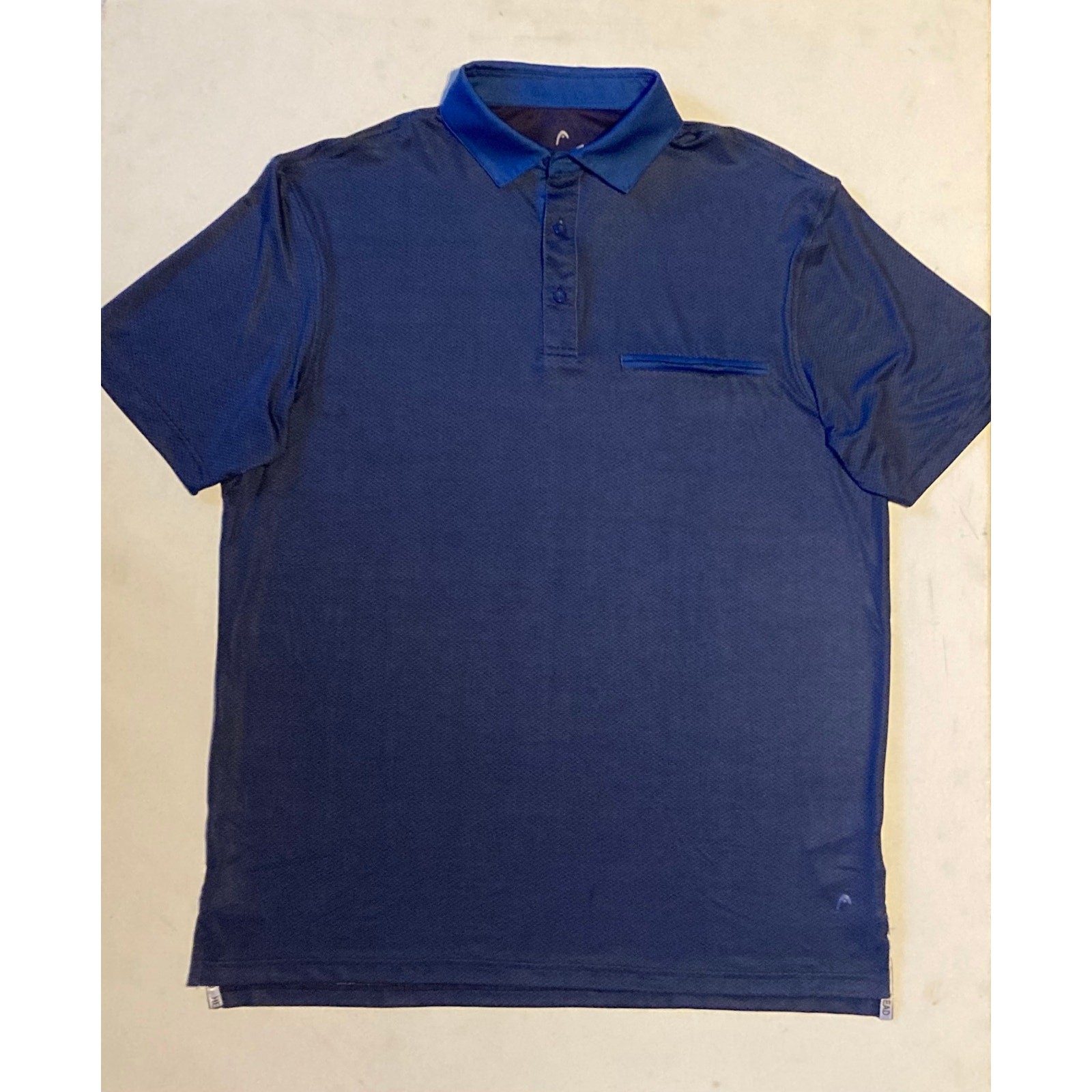 HEAD Golf Mens Performance Polo Shirt Sz M Blue Stretch Pocket Detail Athleisure gallery