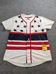 HUGE EXCHANGE JERSEY Mens L STARS SND STRIPES, SNAP BUTTONS Patriotic