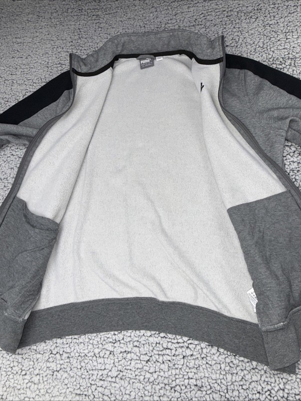 Puma Mens Large Gray Long Sleeve Full Zip Mock Neck Active Casual Top Jacket gallery