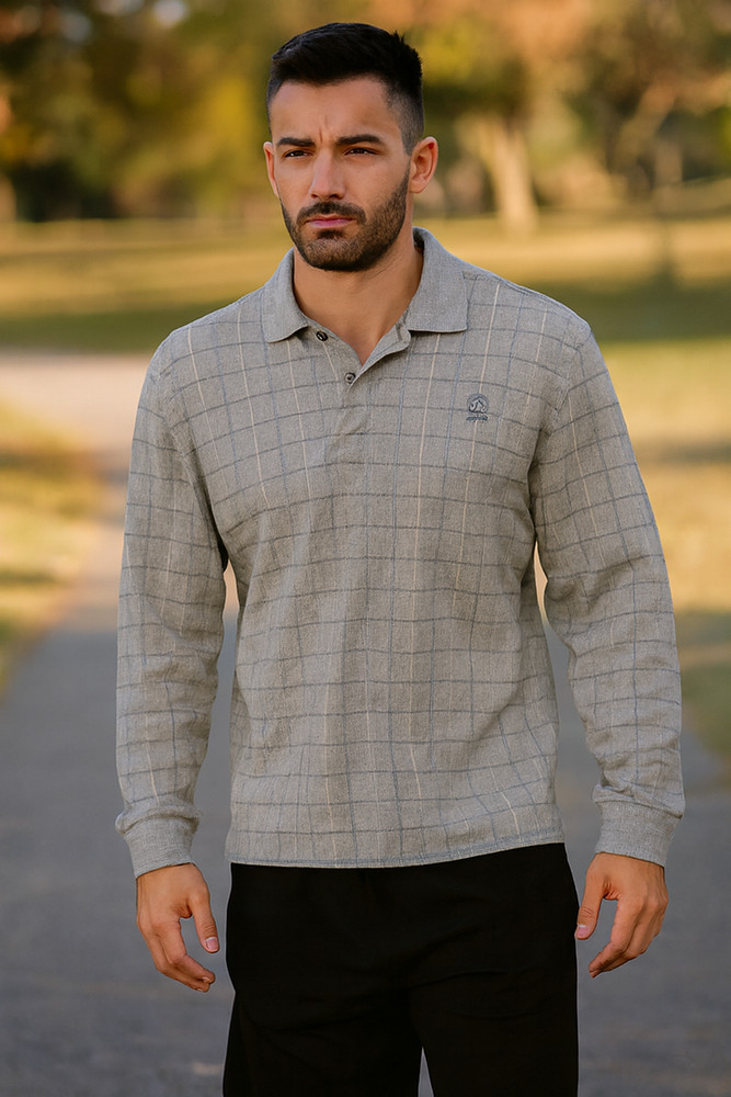 IZOD Logo Golf Men L Grid Pattern Pullover Soft Touch Activewear Casual Classic