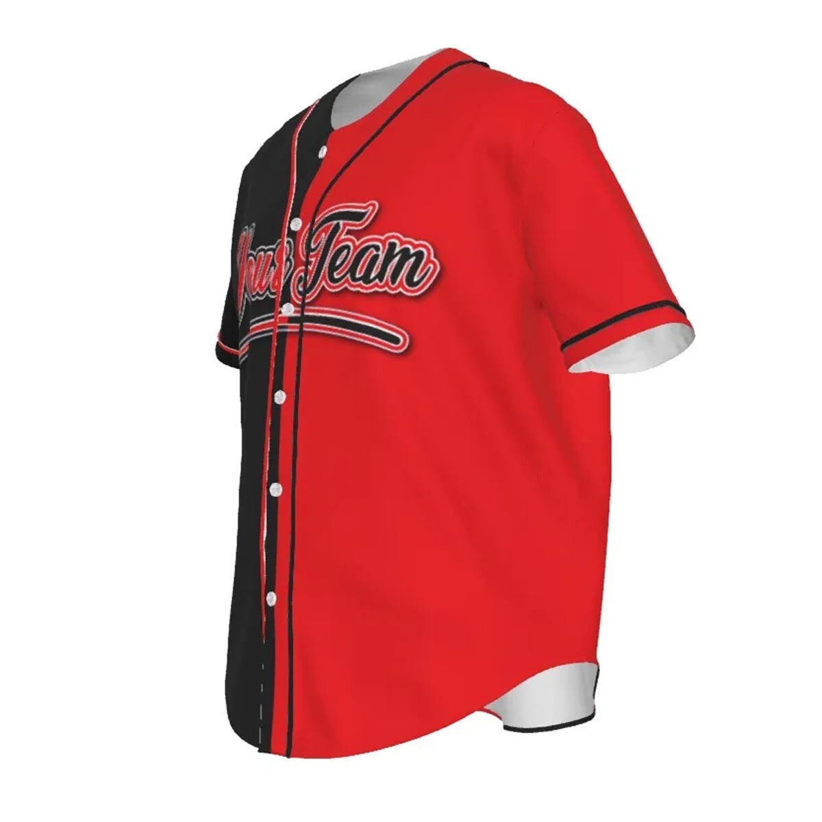 Fully Custom Black and Red Baseball Softball Team Design Baseball Jersey BS-10 gallery