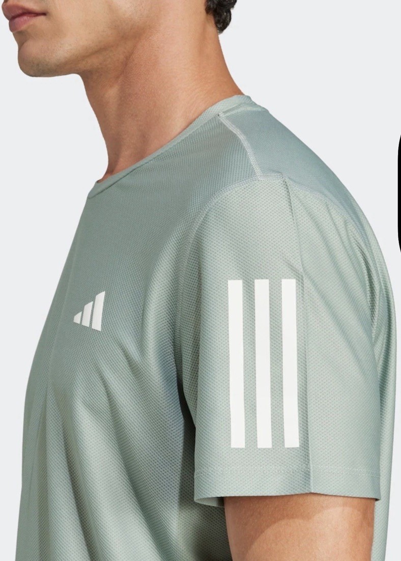 Adidas Men's Own The Run Tee, Style JC9793 Size Small Color Silver Green NWT gallery